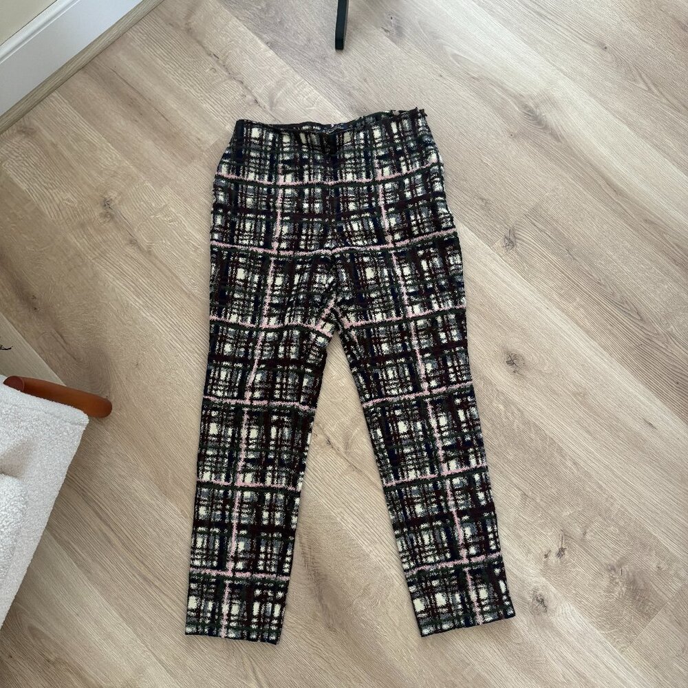 Brooks Brothers Burgundy, Navy Modern Gigham Pencil Pants- Size 10